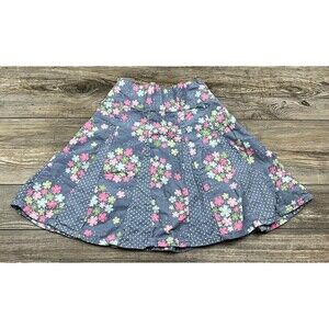 LANDS' END Skirt Girl's 10 Corduroy Floral Polka Dot Ruffled Multicolor Floral